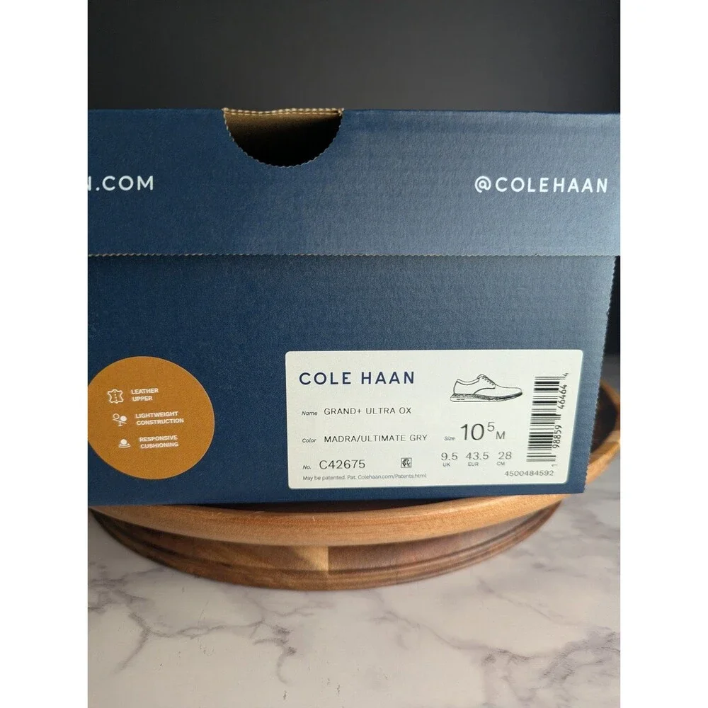 Men Cole Haan Grand+ Ultra Oxford Brown Lace Up Leather Shoe Size 10.5 C42675